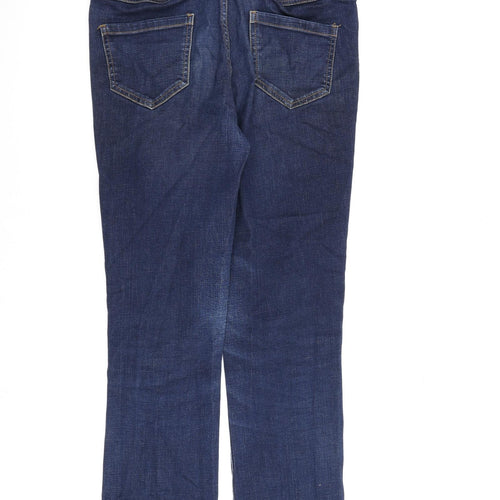 United Colors of Benetton Womens Blue Cotton Straight Jeans Size 29 in L29 in Regular Zip