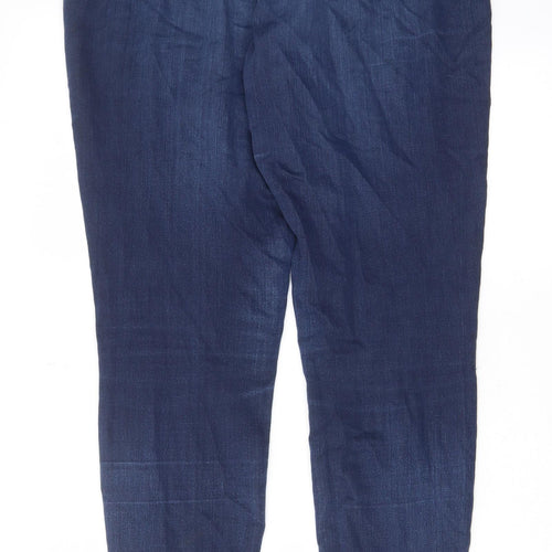 Marks and Spencer Womens Blue Cotton Skinny Jeans Size 14 L31 in Regular Zip
