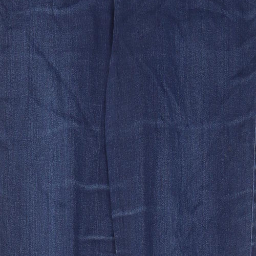 Marks and Spencer Womens Blue Cotton Skinny Jeans Size 14 L31 in Regular Zip