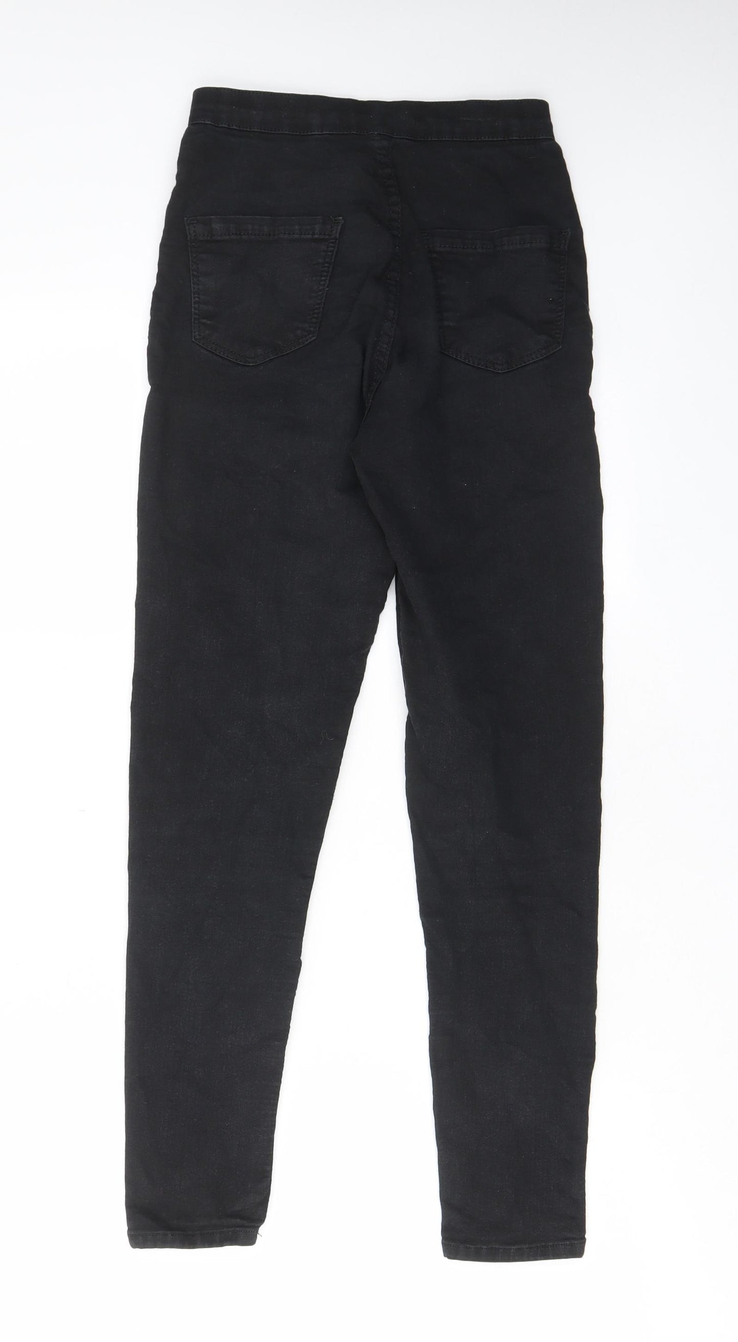 Topshop Womens Black Cotton Skinny Jeans Size 26 in L30 in Regular Zip - Pockets