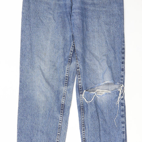 Zantos Womens Blue Cotton Straight Jeans Size 28 in L30 in Regular Zip - Pockets, Belt Loops