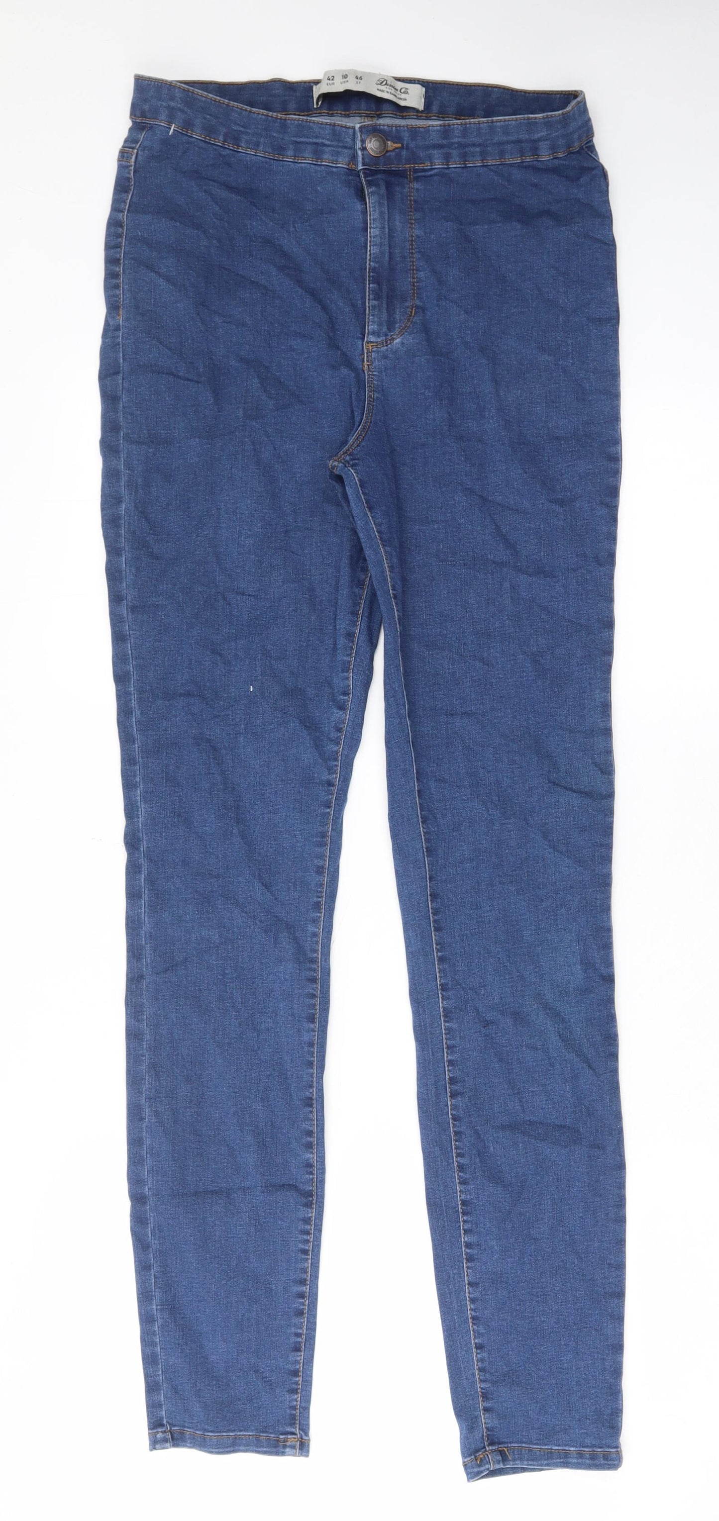 Denim & Co. Womens Blue Cotton Skinny Jeans Size 14 L30 in Regular Zip - Pockets