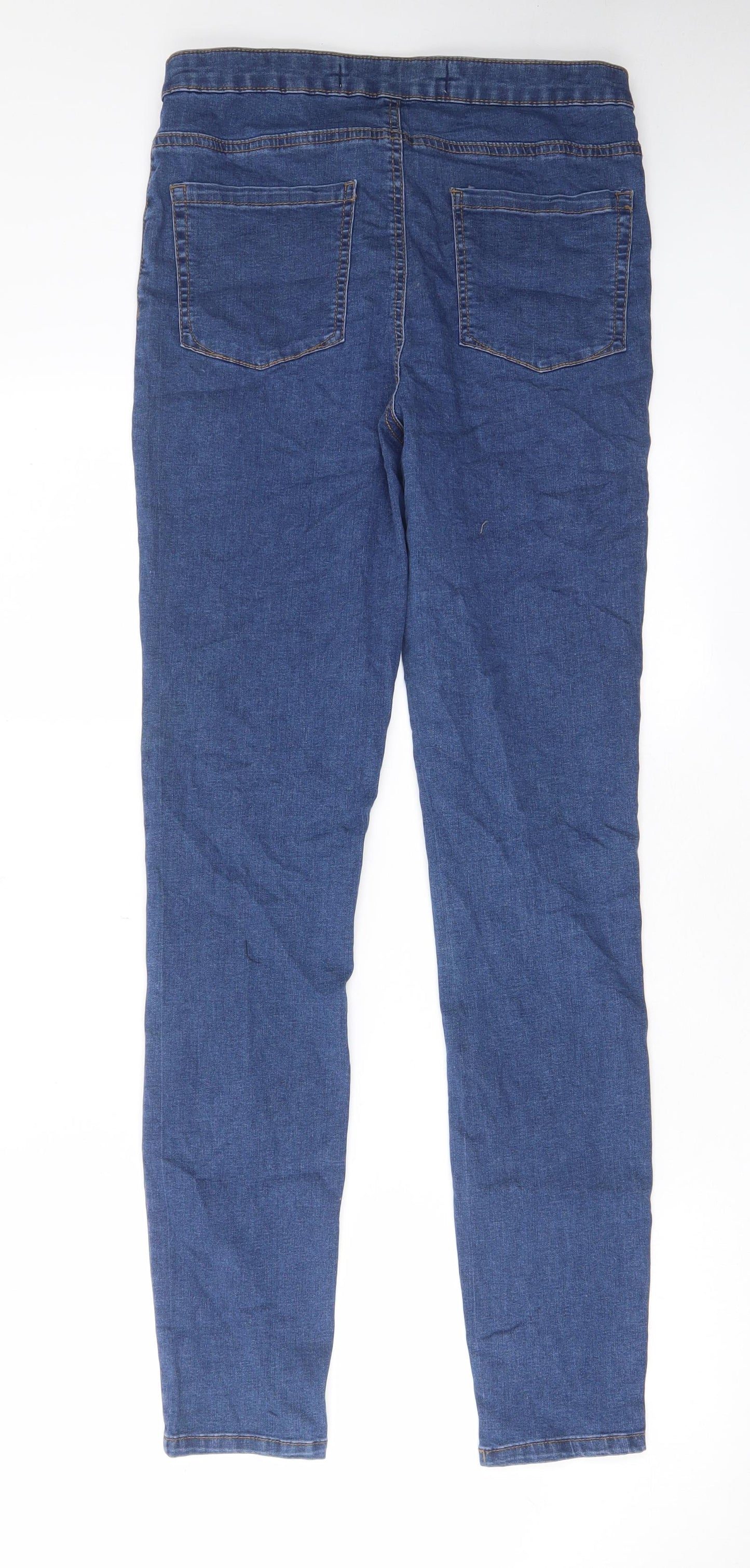 Denim & Co. Womens Blue Cotton Skinny Jeans Size 14 L30 in Regular Zip - Pockets