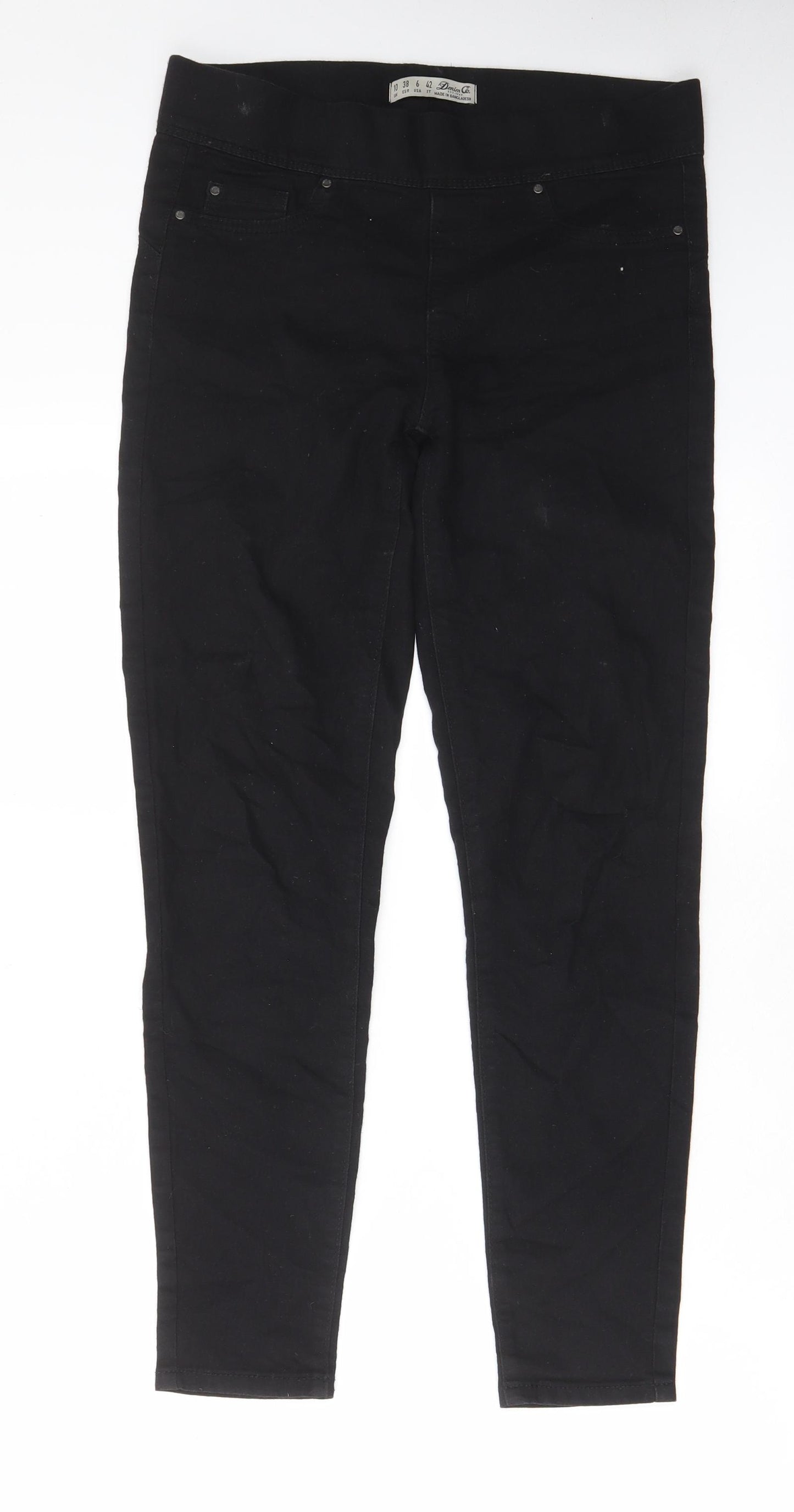 Denim & Co. Womens Black Cotton Skinny Jeans Size 10 L27 in Regular