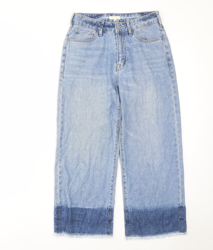 Earth Womens Blue Cotton Straight Jeans Size S L25 in Regular Zip - Pockets, Belt Loops