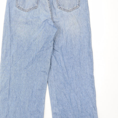 Earth Womens Blue Cotton Straight Jeans Size S L25 in Regular Zip - Pockets, Belt Loops