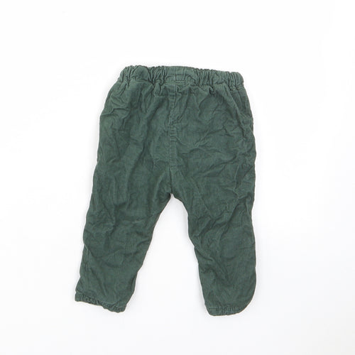 H&M Boys Green Cotton Capri Trousers Size 6-9 Months Drawstring
