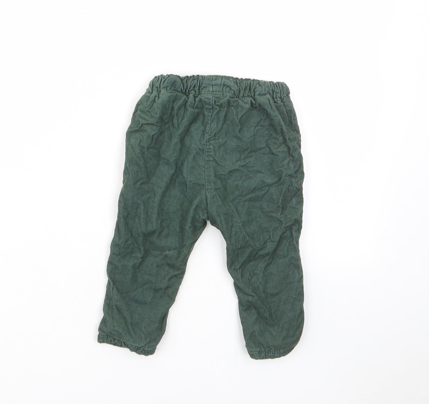 H&M Boys Green Cotton Capri Trousers Size 6-9 Months Drawstring
