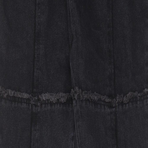 Nasty Gal Womens Black Cotton Bootcut Jeans Size 14 L32 in Regular Zip - Pockets, Belt Loops