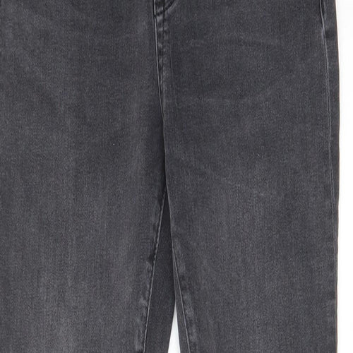 Superdry Womens Grey Cotton Skinny Jeans Size 30 in L30 in Regular Zip - Raw hem, Pockets, Logo
