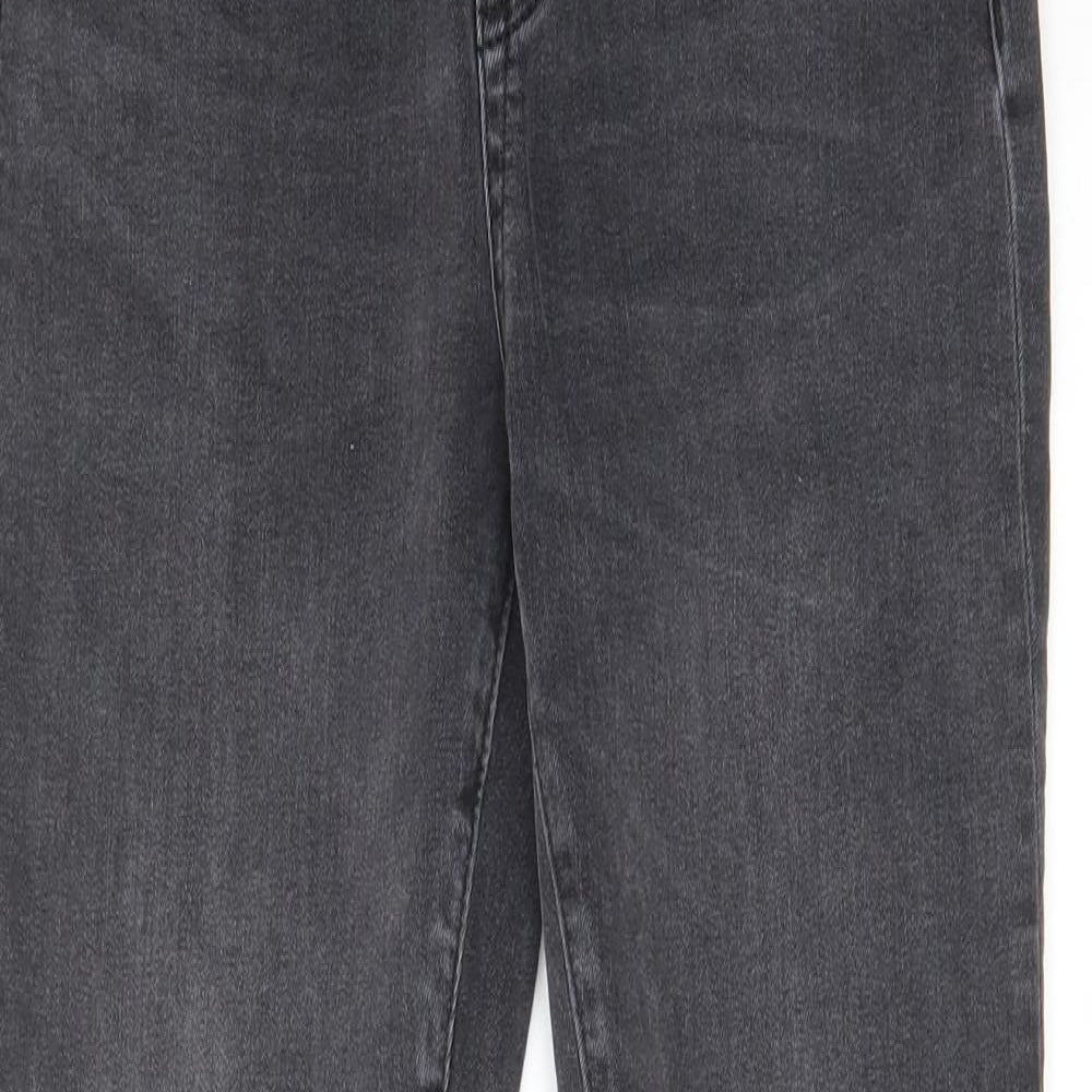 Superdry Womens Grey Cotton Skinny Jeans Size 30 in L30 in Regular Zip - Raw hem, Pockets, Logo