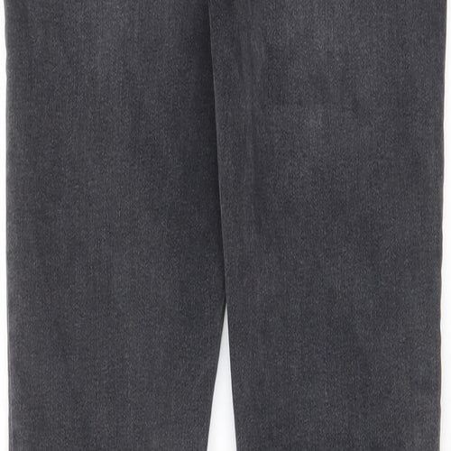Superdry Womens Grey Cotton Skinny Jeans Size 30 in L30 in Regular Zip - Raw hem, Pockets, Logo