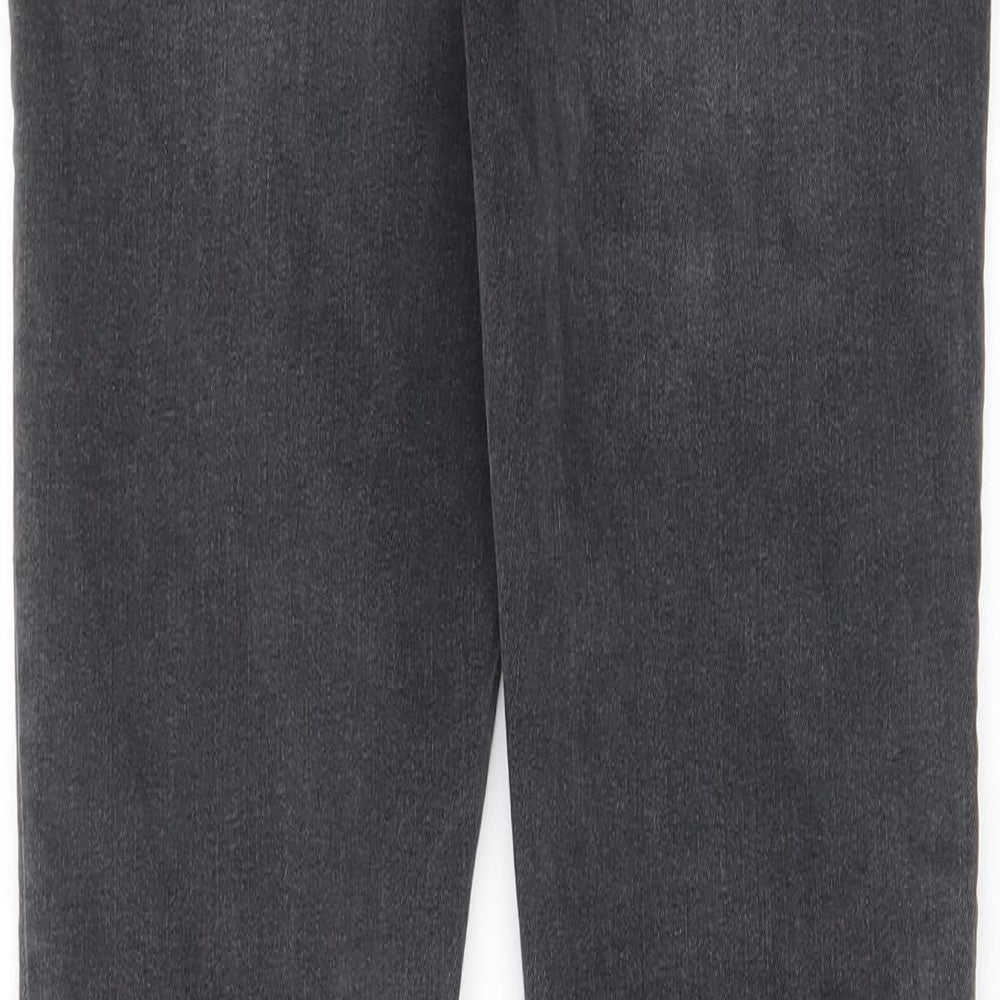 Superdry Womens Grey Cotton Skinny Jeans Size 30 in L30 in Regular Zip - Raw hem, Pockets, Logo