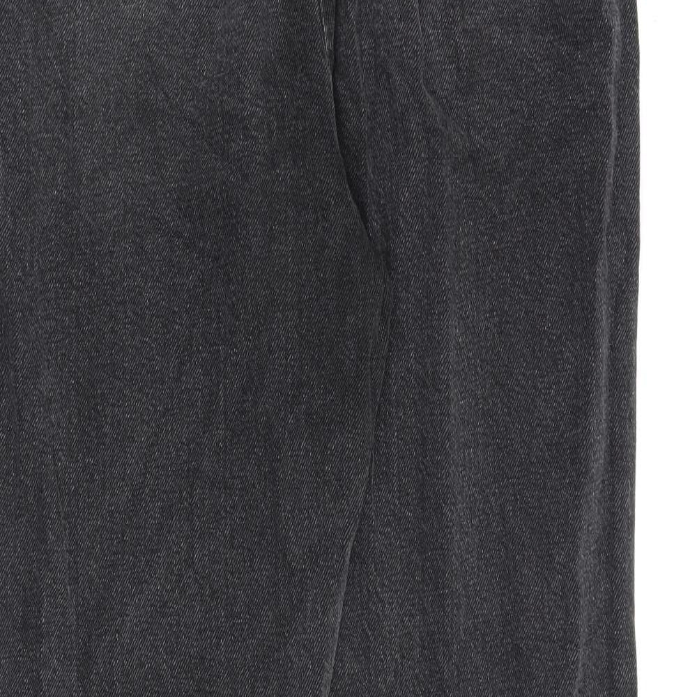 TU Womens Grey Cotton Straight Jeans Size 12 L28 in Regular Tie