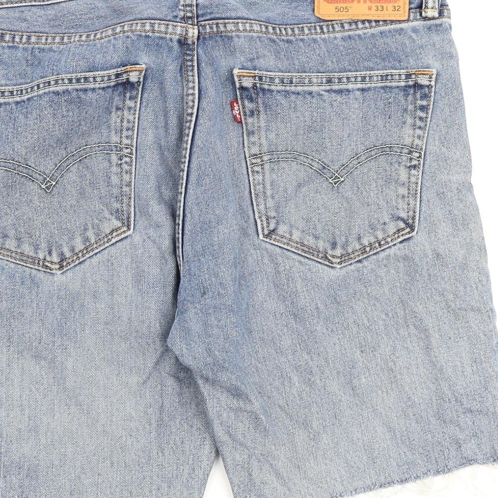 Levi's Mens Blue Cotton Bermuda Shorts Size 33 in Regular Button