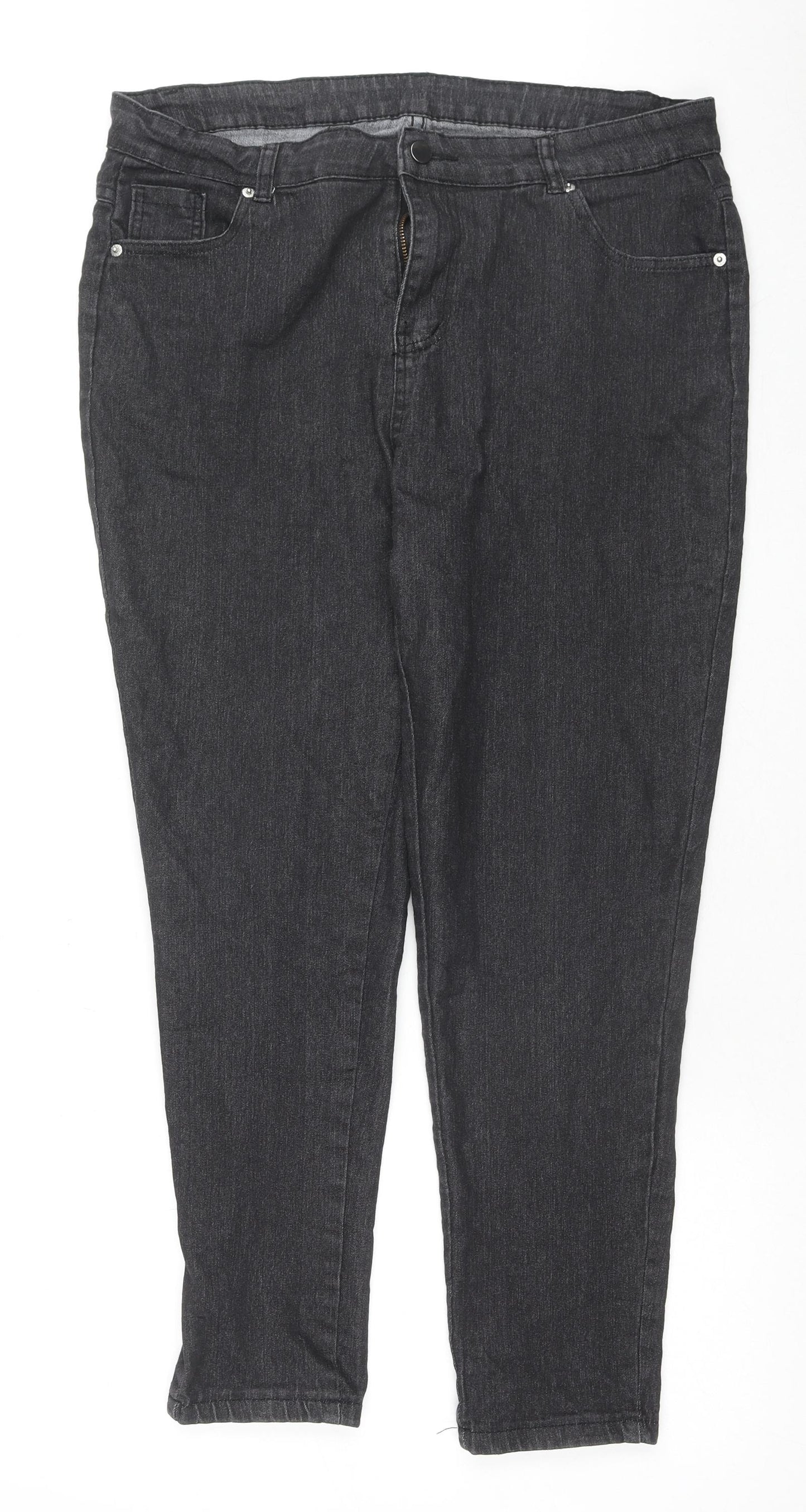 Jeans Womens Black Cotton Skinny Jeans Size XL L26 in Regular Zip