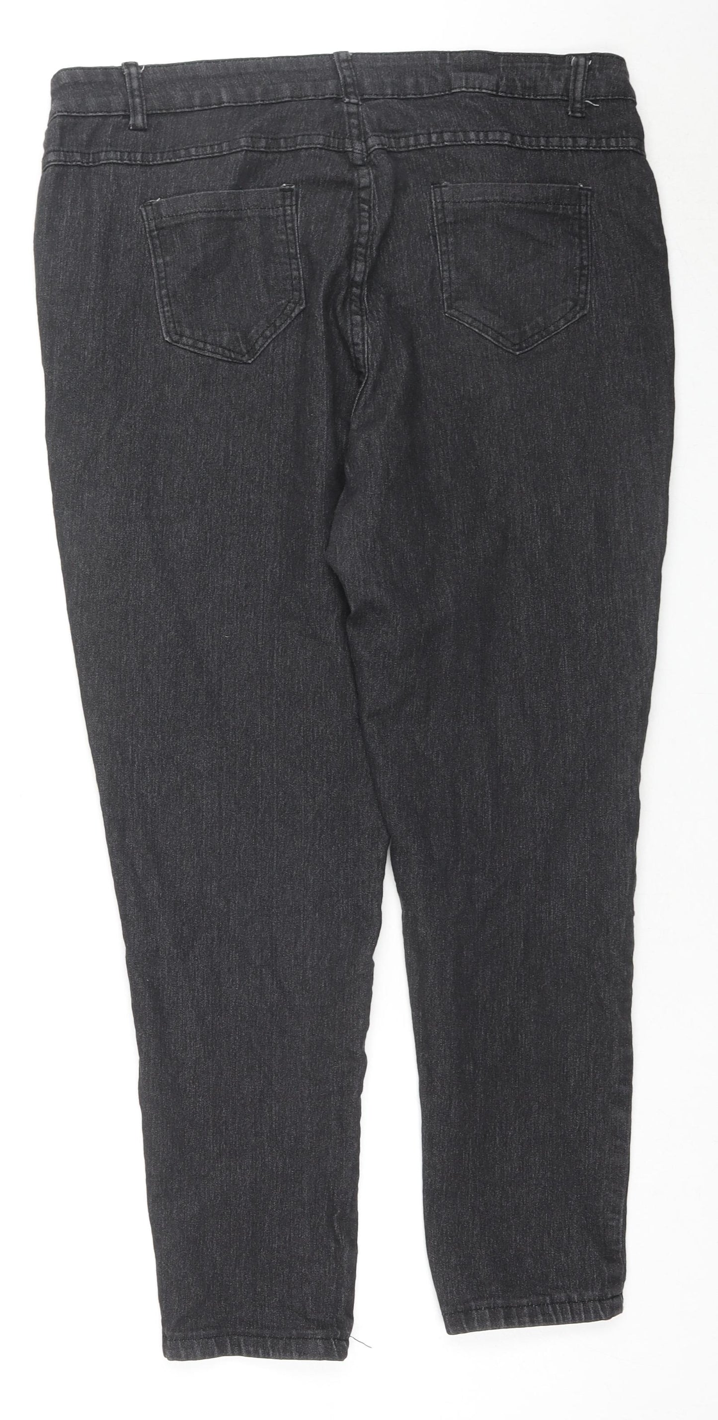Jeans Womens Black Cotton Skinny Jeans Size XL L26 in Regular Zip