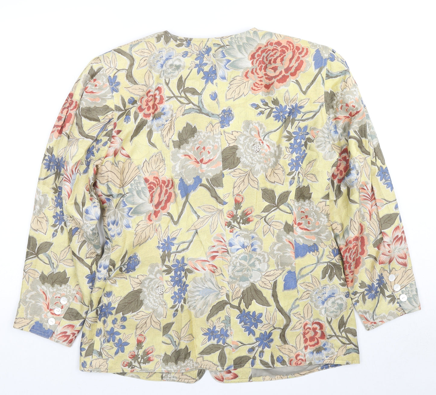 Bogner Womens Multicoloured Floral Jacket Blazer Size 16 Button