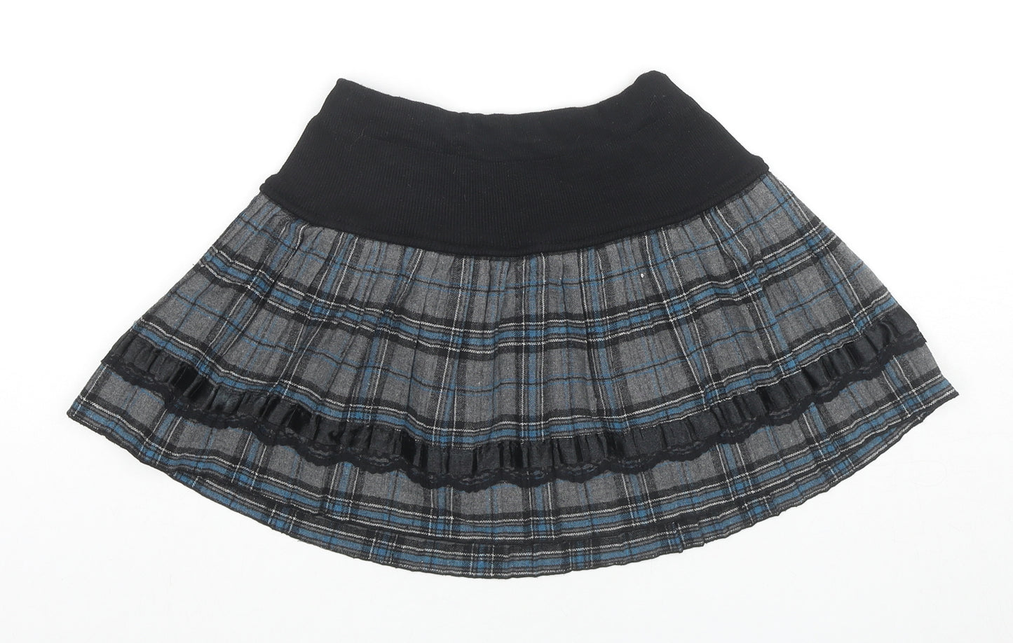 Innocent Womens Grey Check Wool Mini Skirt Size S - Size S/M