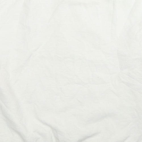 Girl Knows All Womens White Cotton Pullover Sweatshirt Size S Pullover - Barcelona