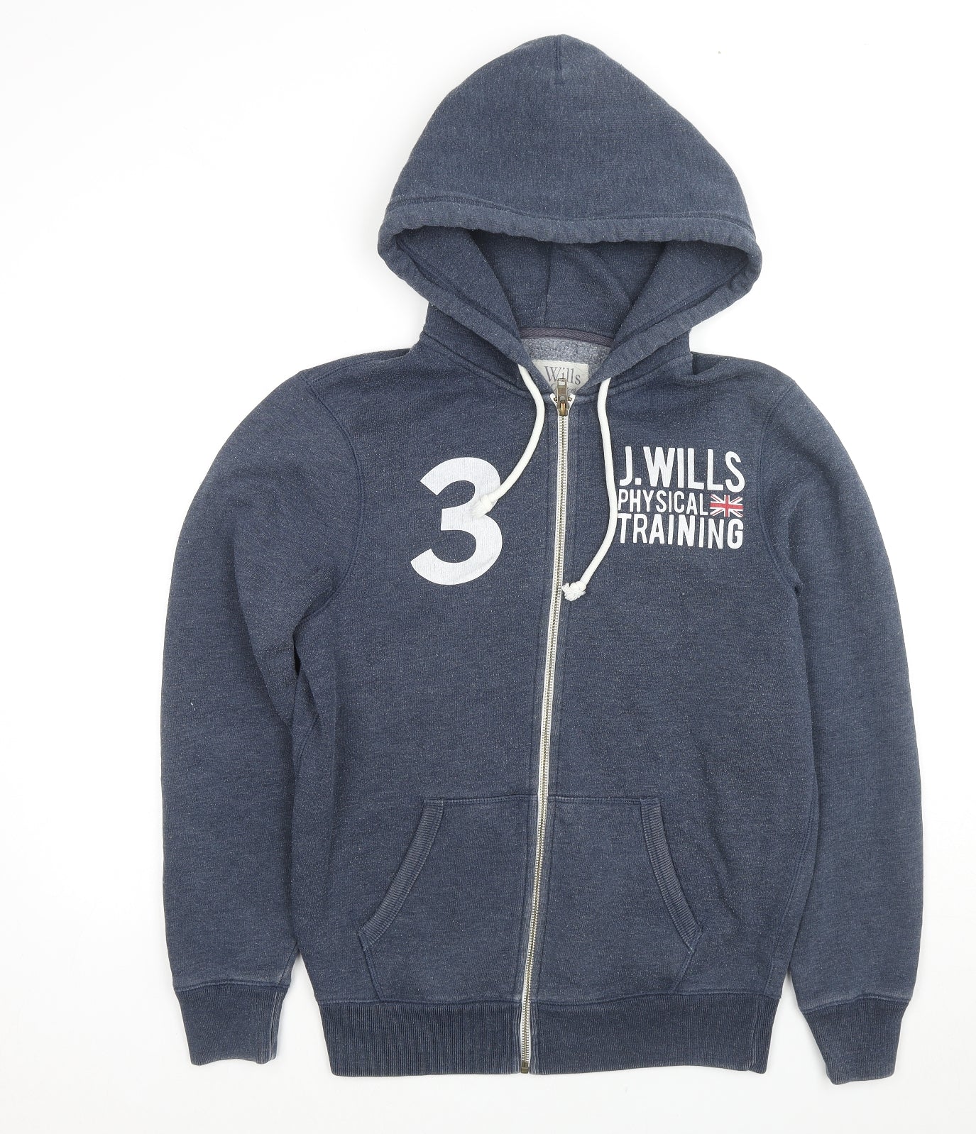 Jack Wills Mens Blue Cotton Full Zip Hoodie Size L - Logo