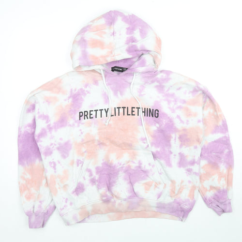PRETTYLITTLETHING Womens Multicoloured Colourblock Cotton Pullover Sweatshirt Size 12 Pullover - Logo