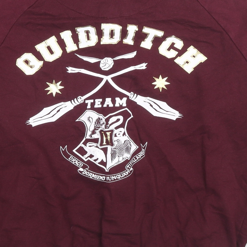 Harry Potter Womens Red Cotton Full Zip Sweatshirt Size 14 Zip - Hogwarts Size 14-16