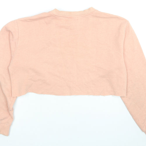 H&M Womens Beige Cotton Pullover Sweatshirt Size S Pullover - Cropped