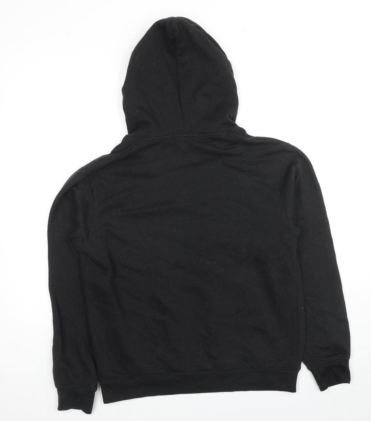 PRETTYLITTLETHING Womens Black Cotton Pullover Hoodie Size S Pullover - Logo