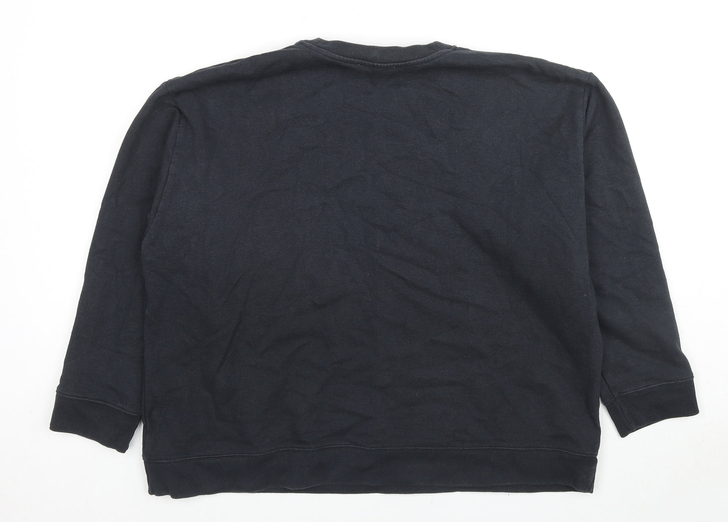 Zara Womens Black Cotton Pullover Sweatshirt Size L Pullover