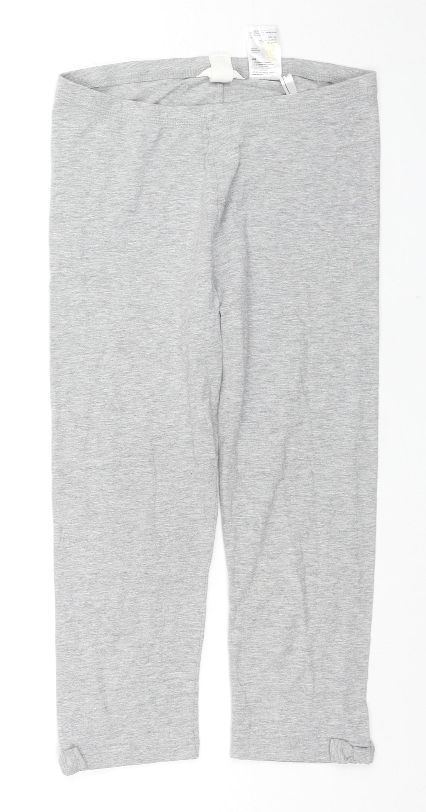 H&M Girls Grey Cotton Compression Shorts Size 13-14 Years L16 in Regular