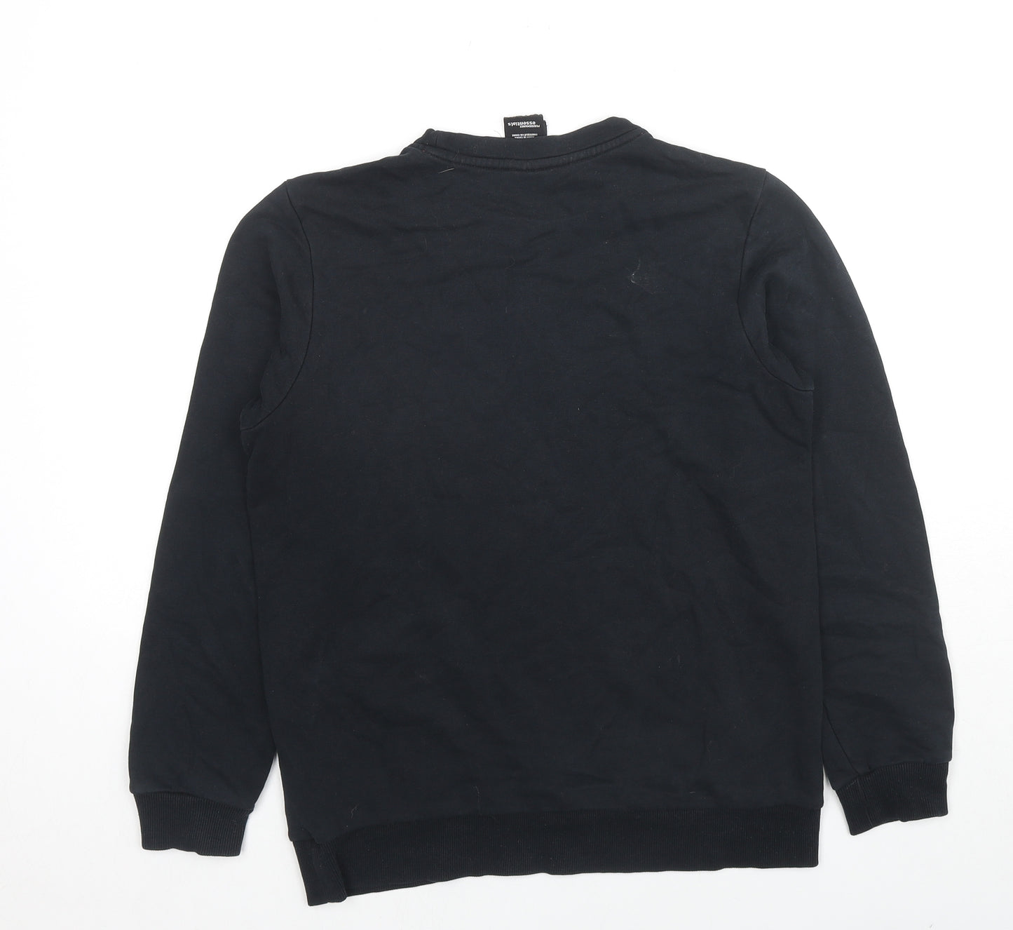 adidas Girls Black Cotton Pullover Sweatshirt Size 13-14 Years Pullover - Logo