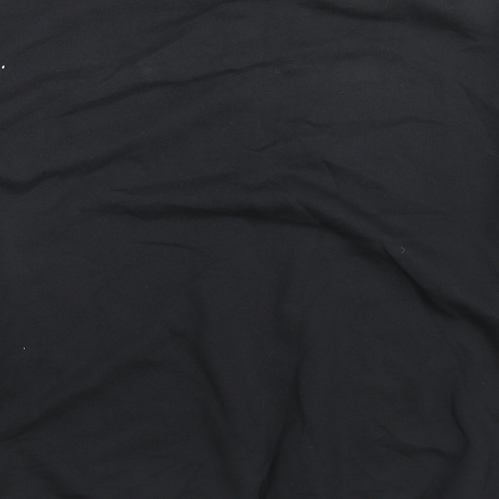 adidas Womens Black Striped Cotton Pullover Sweatshirt Size 8 Pullover - Logo