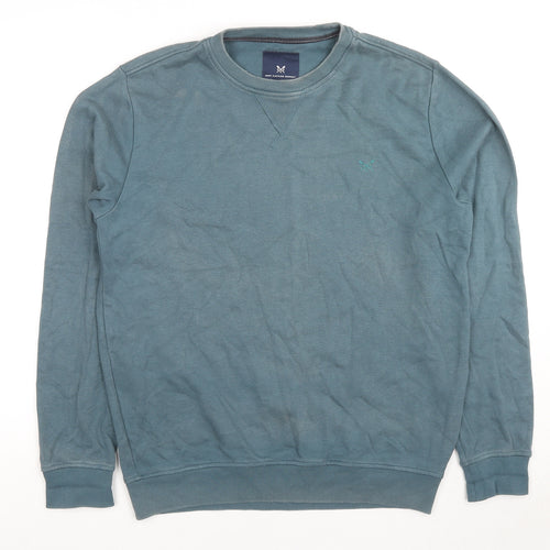 Crew Clothing Mens Blue Cotton Pullover Sweatshirt Size S