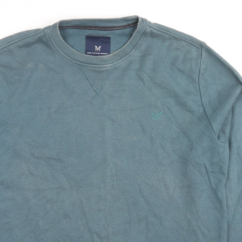 Crew Clothing Mens Blue Cotton Pullover Sweatshirt Size S