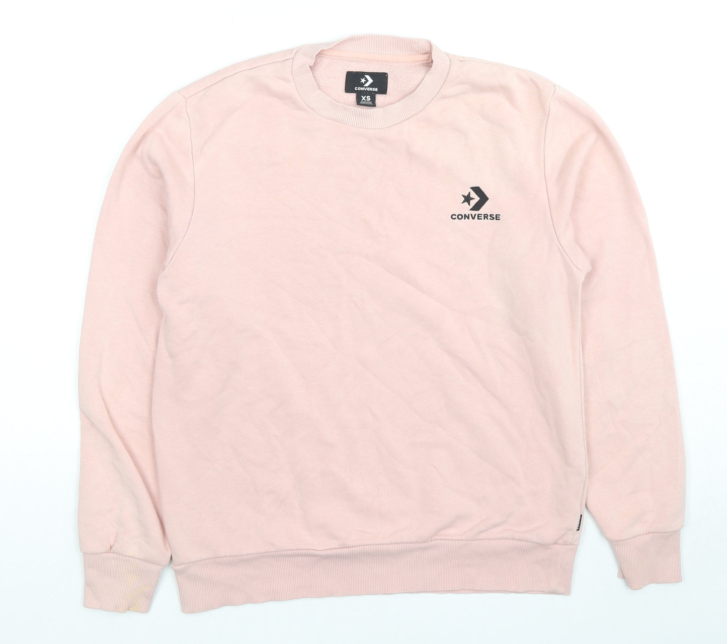 Converse Womens Pink Cotton Pullover Sweatshirt Size XS Pullover - Logo