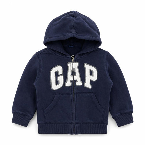 Gap Boys Blue Cotton Full Zip Hoodie Size 2 Years Zip - Logo