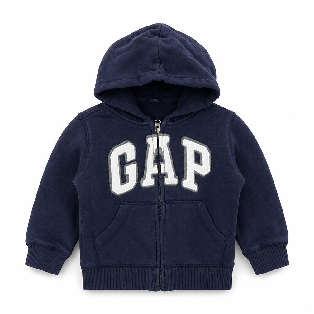 Gap Boys Blue Cotton Full Zip Hoodie Size 2 Years Zip - Logo