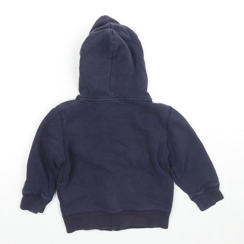 Gap Boys Blue Cotton Full Zip Hoodie Size 2 Years Zip - Logo