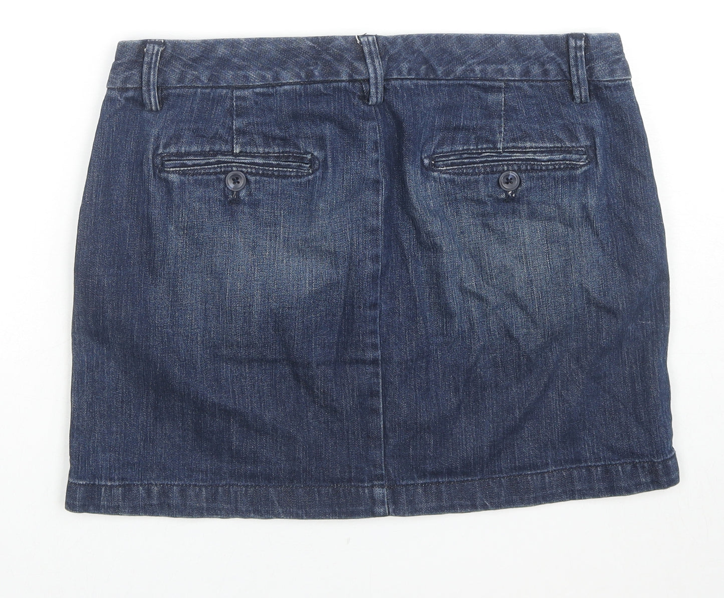 Gap Womens Blue Cotton Mini Skirt Size 8 Zip