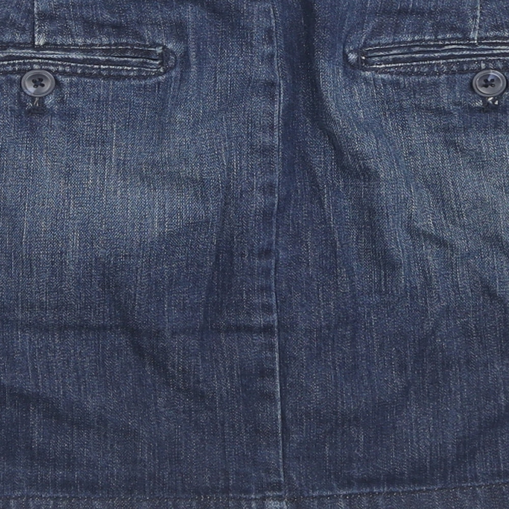 Gap Womens Blue Cotton Mini Skirt Size 8 Zip