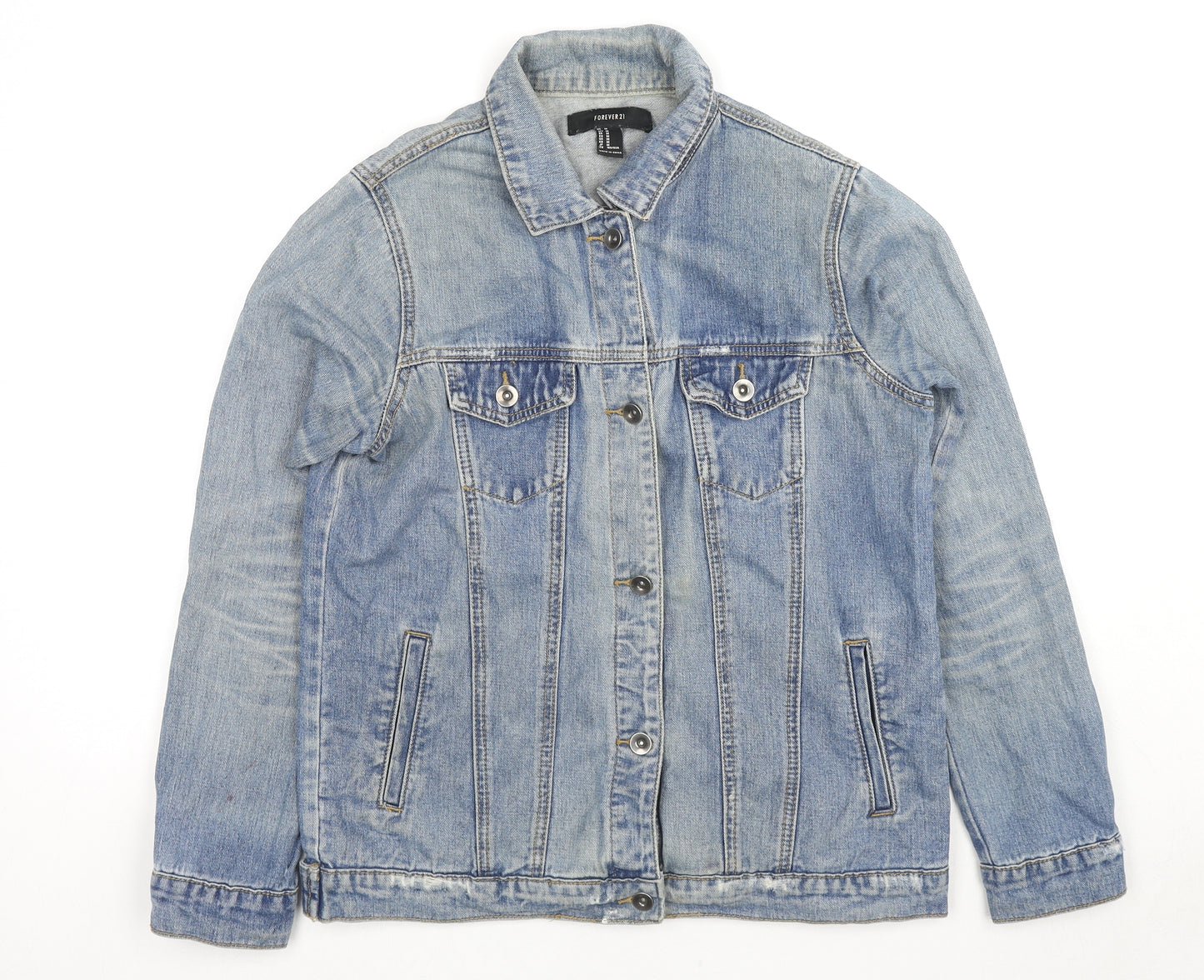 FOREVER 21 Mens Blue Jacket Size M Button