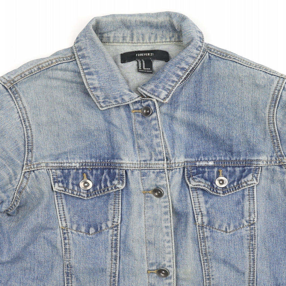 FOREVER 21 Mens Blue Jacket Size M Button
