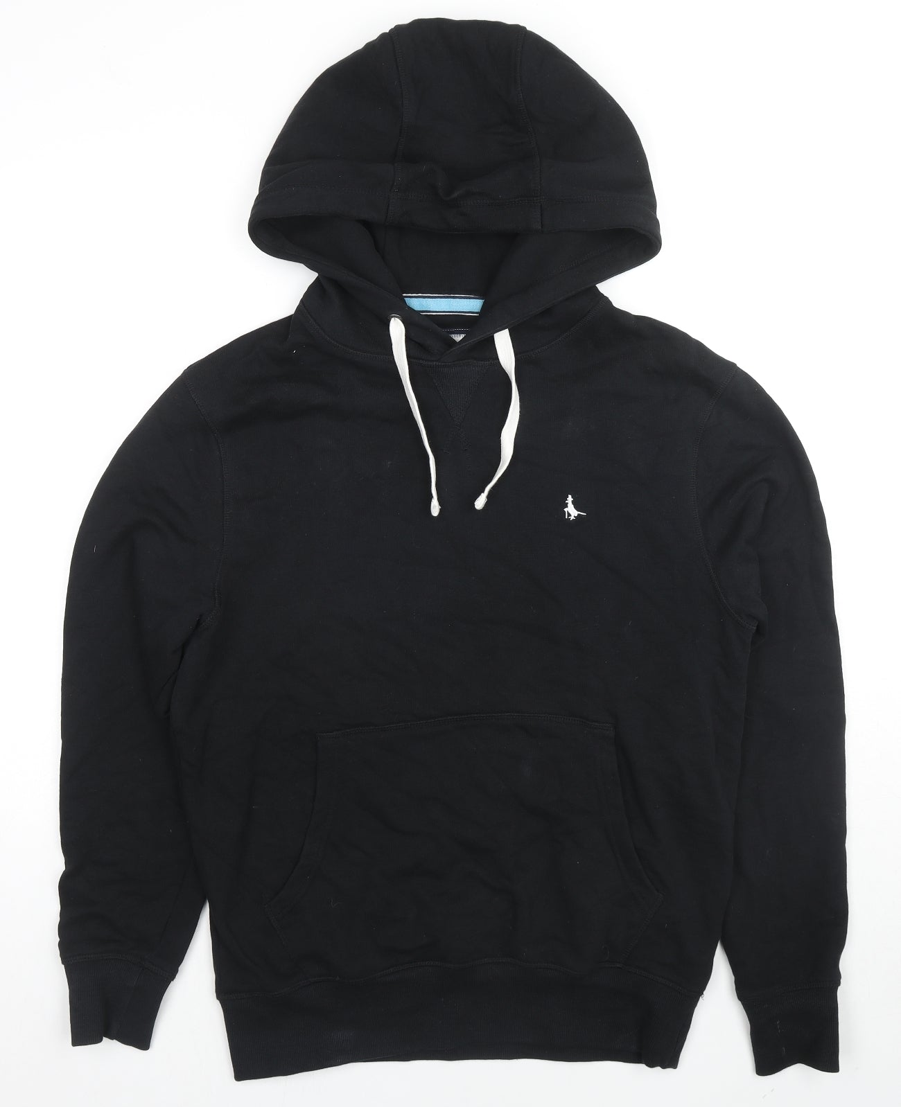 Jack Wills Mens Black Cotton Pullover Hoodie Size XS