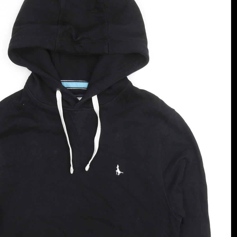 Jack Wills Mens Black Cotton Pullover Hoodie Size XS