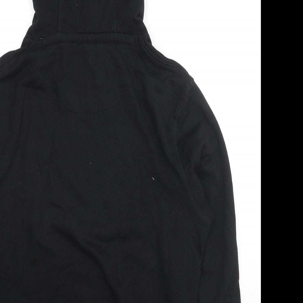 Jack Wills Mens Black Cotton Pullover Hoodie Size XS