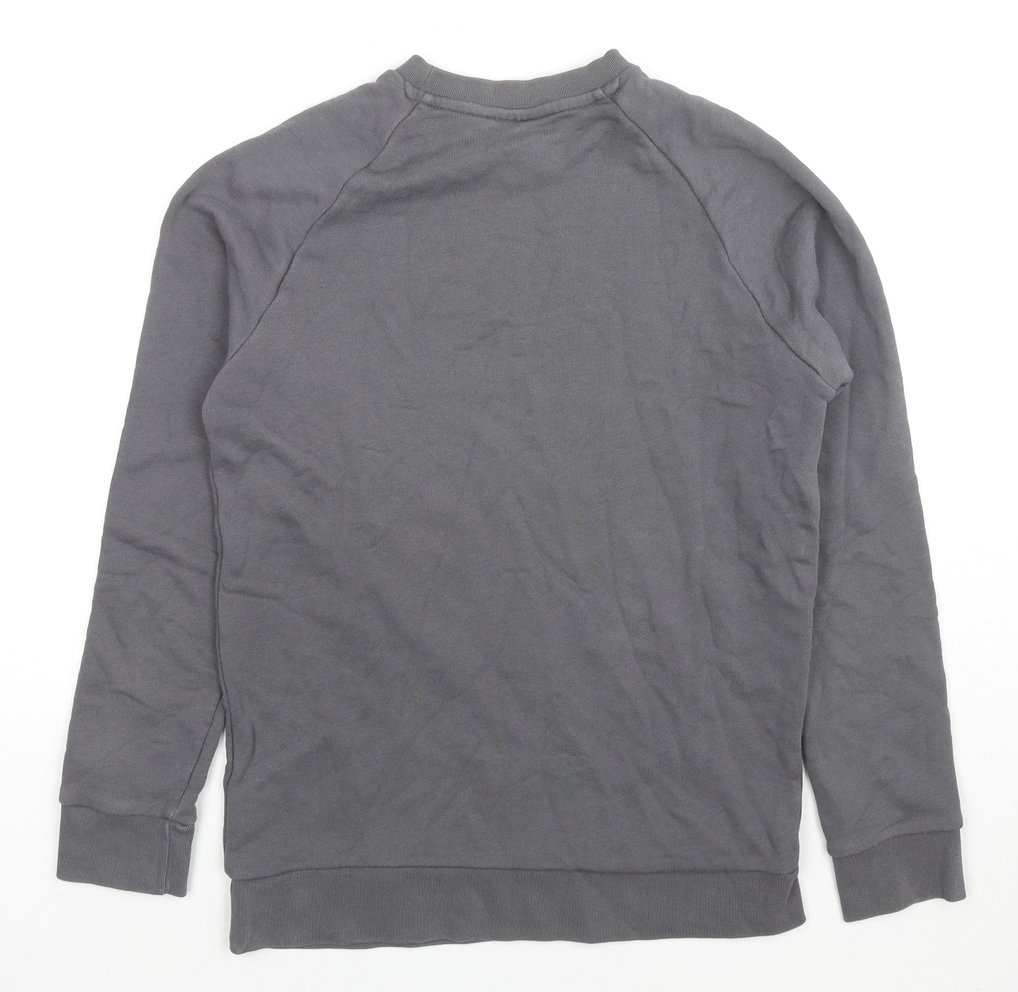 adidas Mens Grey Cotton Pullover Sweatshirt Size XS - Logo