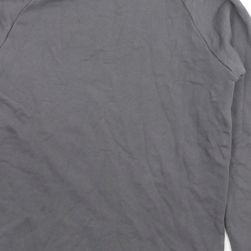 adidas Mens Grey Cotton Pullover Sweatshirt Size XS - Logo