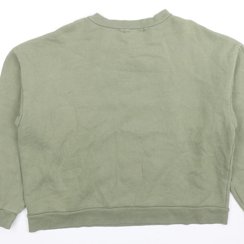 Haco Dal Womens Green Cotton Pullover Sweatshirt Size 12 Pullover - Use It Alone Or To Complete An Idea, Cropped