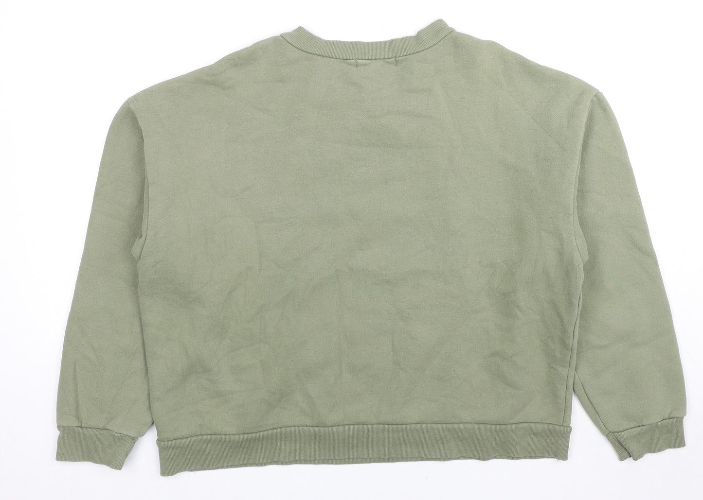 Haco Dal Womens Green Cotton Pullover Sweatshirt Size 12 Pullover - Use It Alone Or To Complete An Idea, Cropped